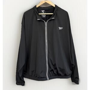 Reebok Track Jacket Identity Black White Back Vector Reecycled Speedwick Size 4X